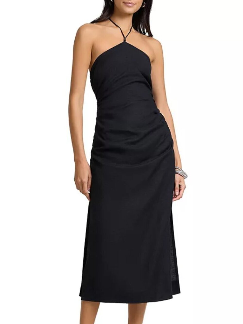 Air Linen Ruched Halter Dress - ONIA